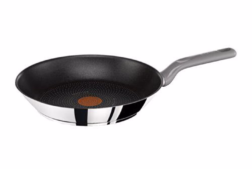 Tefal Envy - Poêle antiadhésive en acier inoxydable Resistium de 28 cm avec 6 couches de haute durabilité, pour tous types de...